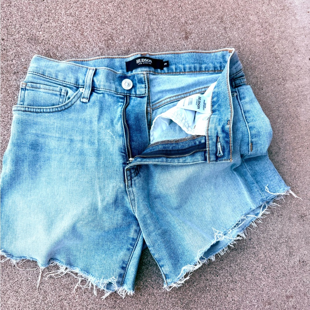 Hudson Jeans Blue Distressed Jean Shorts